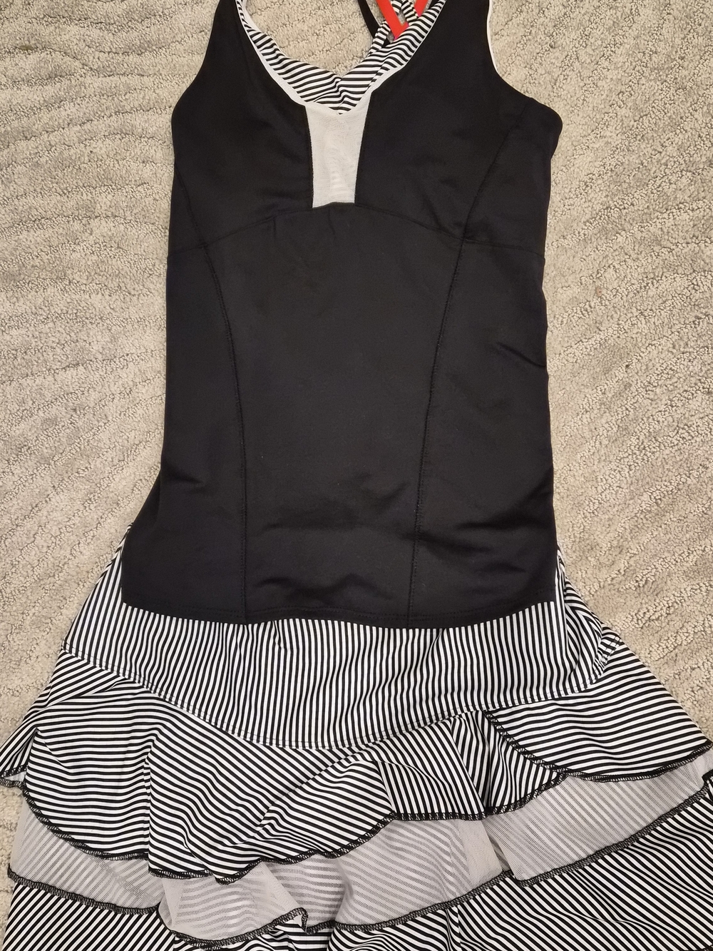 3 Piece Black -Lucky In Love Tennis Tank. Black/White Tiered Skirt w/ Jacket - S - Picture 2 of 9